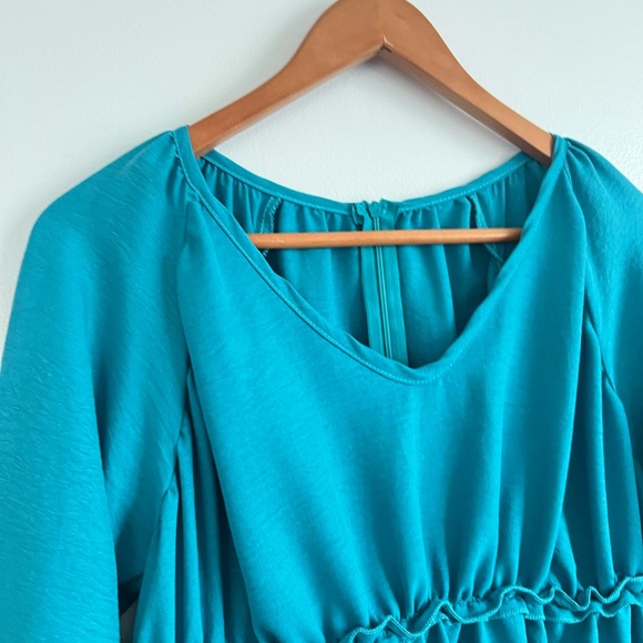 SHEIN Women’s Teal V-Neck Dress Long Sleeve
Ruffle Dress - Picture 7 of 9